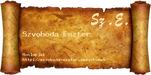 Szvoboda Eszter névjegykártya